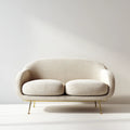 Sofa 2 zakrzywione beżowe fotele 150 x 78 x 78 cm w poliestrze z nogami ze stali