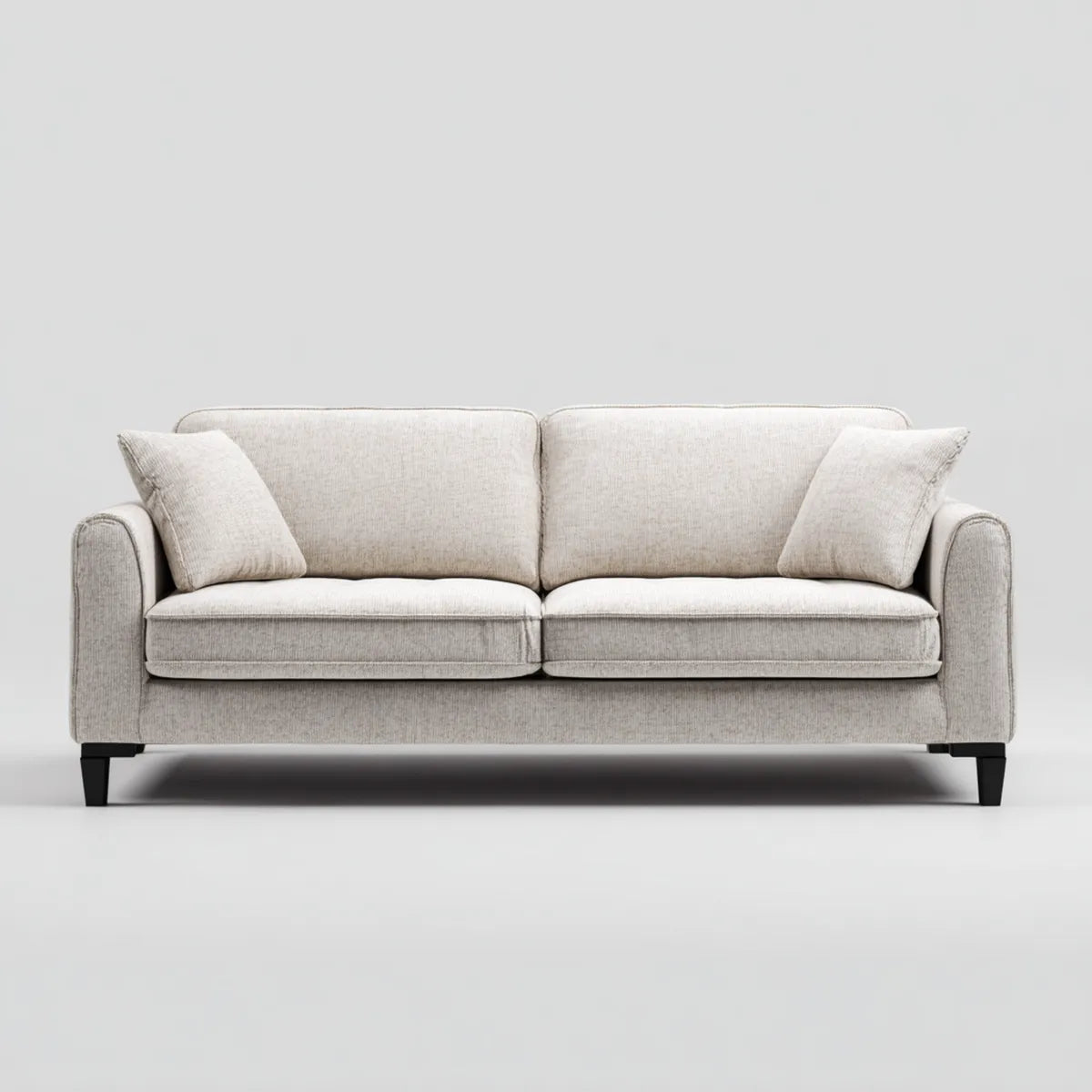 Sofa 2 beżowe fotele 180 x 85 x 85 cm w poliestrze o prostokątnym kształcie