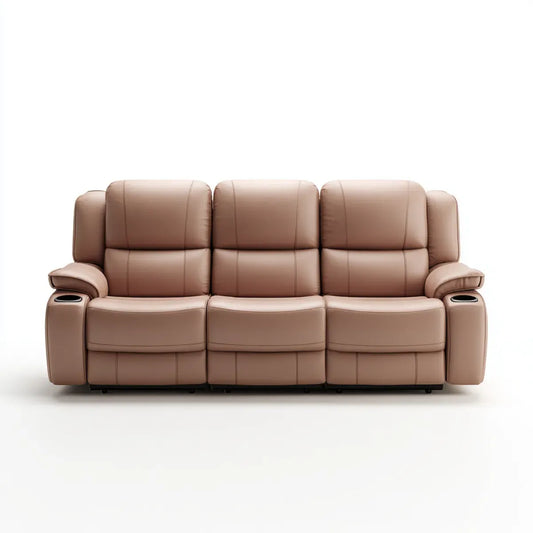 Sofa, Oprawa sofa 3 lekkie brązowe siedzenia w polipropylenowej skórze prostokątnej 205 x 95 x 102 cm