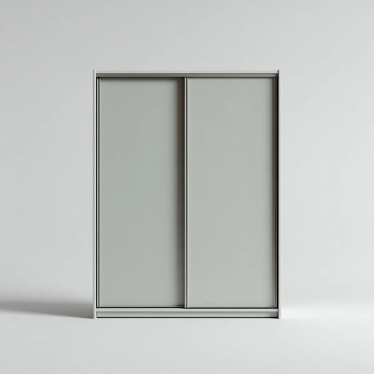 Szafa na drzwi pływające Szara 200 x 60 x 220 cm Płyta wiórowa aluminiowa prostokątna