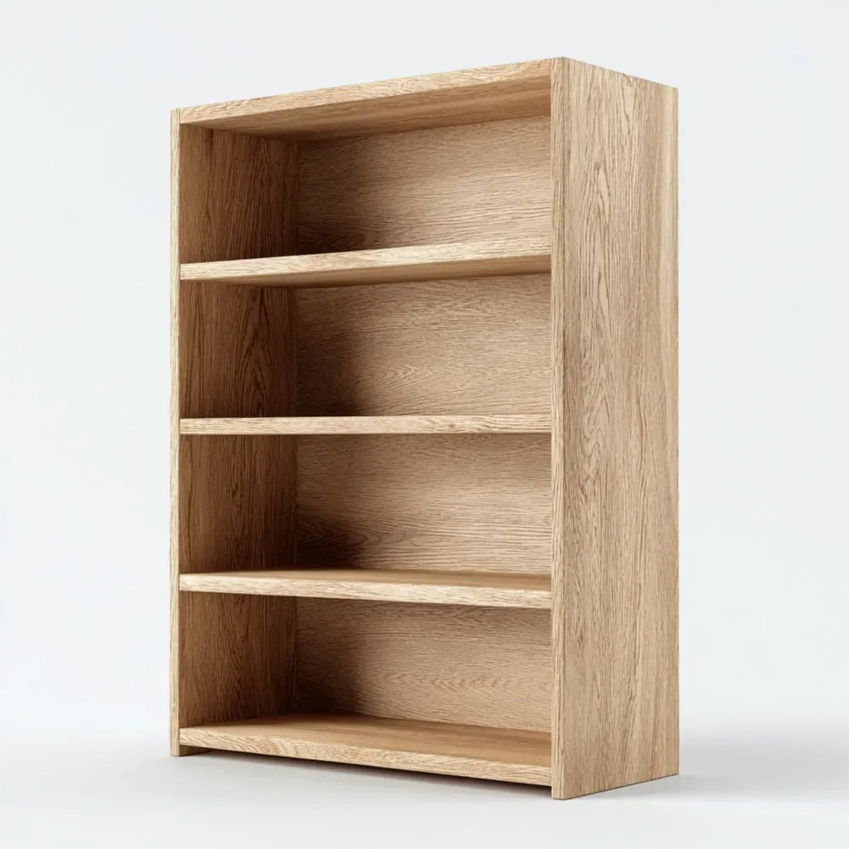 Regał, Biblioteka 4 poziomy lekki prostokątny dąb 80 x 30 x 180 cm w wiórowej płycie