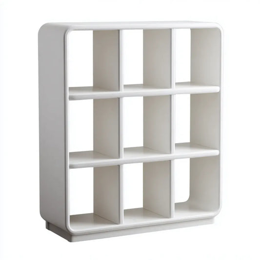 Regał, 9- przegródka biała biblioteka w panelach MDF 90 x 30 x 100 cm prostokątna