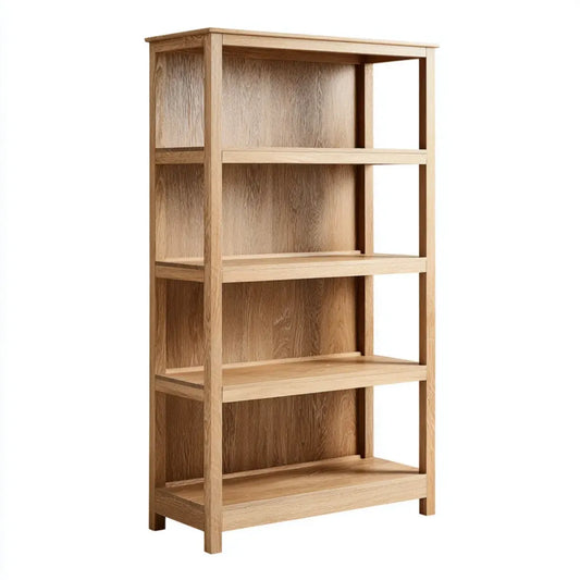 Regał, Biblioteka 5 półek w dębie naturalnym 60 x 30 x 120 cm prostokątny