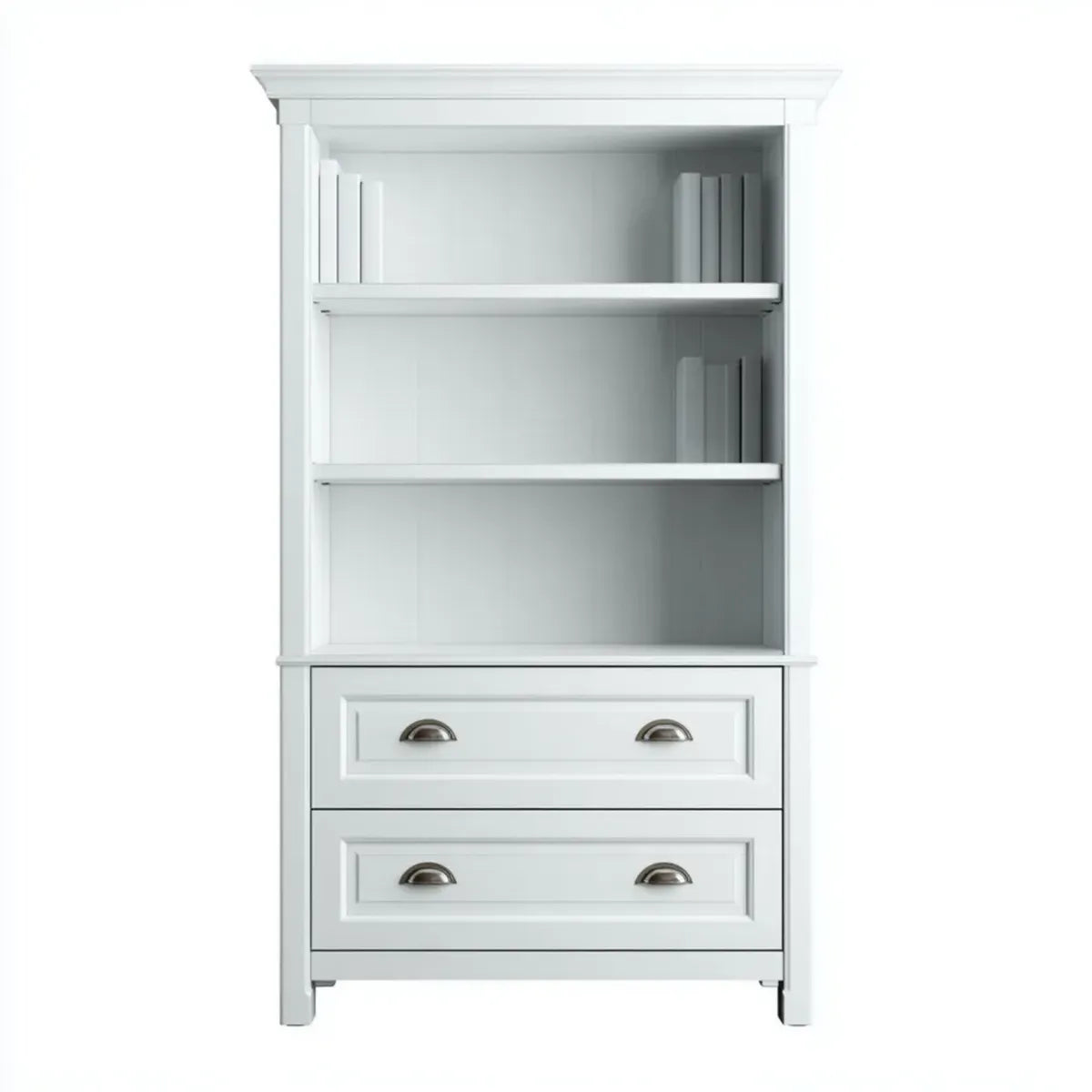 Regał, Budełka z 2 szufladami biały 90 x 40 x 190 cm prostokątny MDF