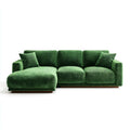 Sofa, Kanapa narożna 3 zielone miejsca z krzesełkiem w lewej stronie 250 x 160 x 85 cm w kształcie poliestru L