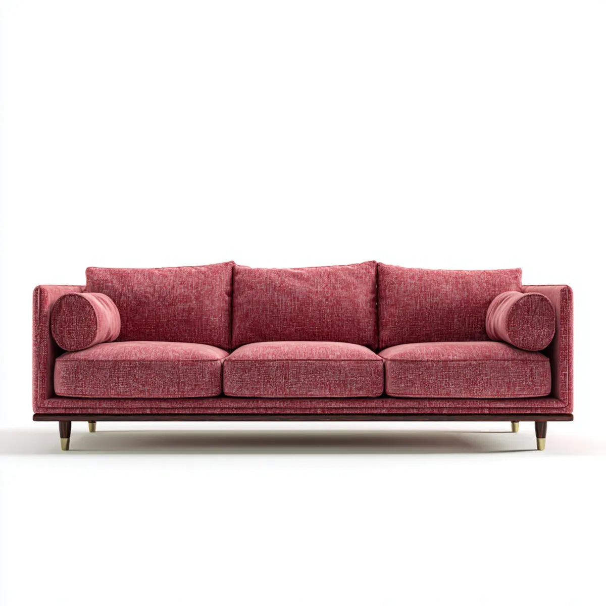 Sofa, 3 fotela w poliestrze z poduszkami cylindrycznymi 230 x 92 x 85 cm