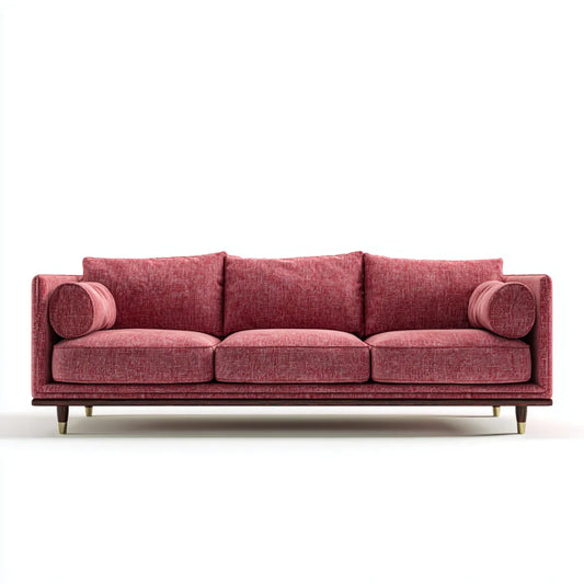 Sofa, 3 fotela w poliestrze z poduszkami cylindrycznymi 230 x 92 x 85 cm
