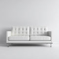 Sofa dwa białe fotele 160 x 85 x 82 cm w poliuretanie prostokątnym PU