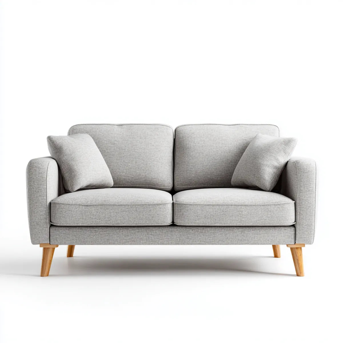 Sofa, 2 fotela prosta, jasnoszara, 160 x 85 x 85 cm, poliestrowe nóżki w sosnie litej
