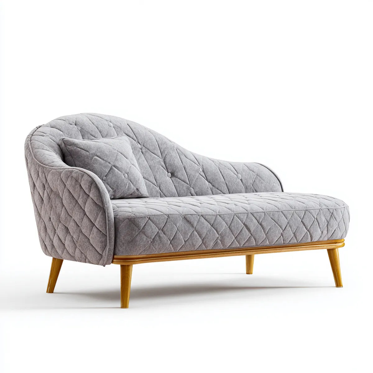 Sofa, Szara 2 fotela w wyściełanym poliestrowym aksamicie z litymi bukowymi nóżkami 170 x 85 x 82 cm
