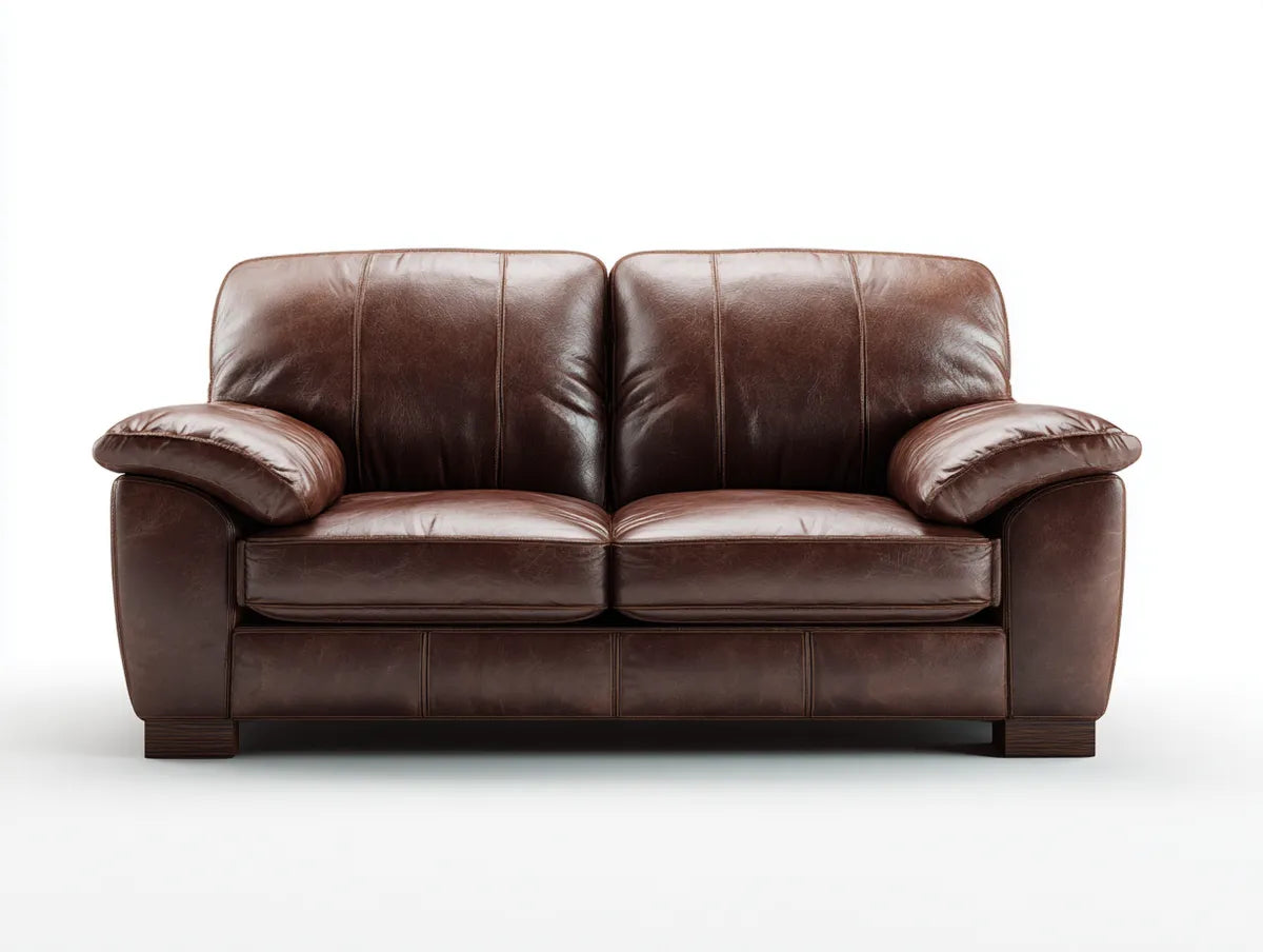 Sofa 2 brązowe siedzenia w syntetycznej, prostokątnej skórze PU 160 x 90 x 88 cm