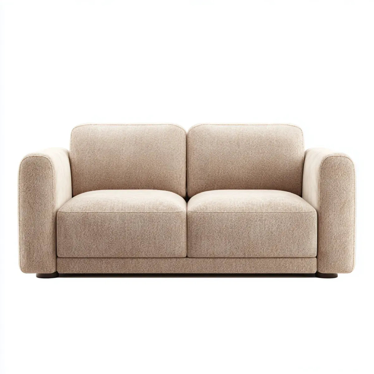 Sofa 2 beżowe poliestrowe fotele z zaokrąglonymi podłokietnikami 180 x 90 x 85 cm