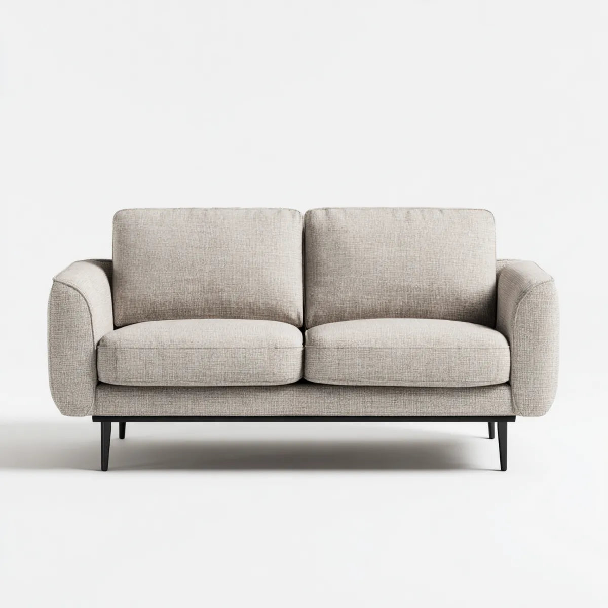 Sofa 2 beżowe fotele 160 x 85 x 82 cm w poliestrze ze stalowych nóg prostokątna kształt