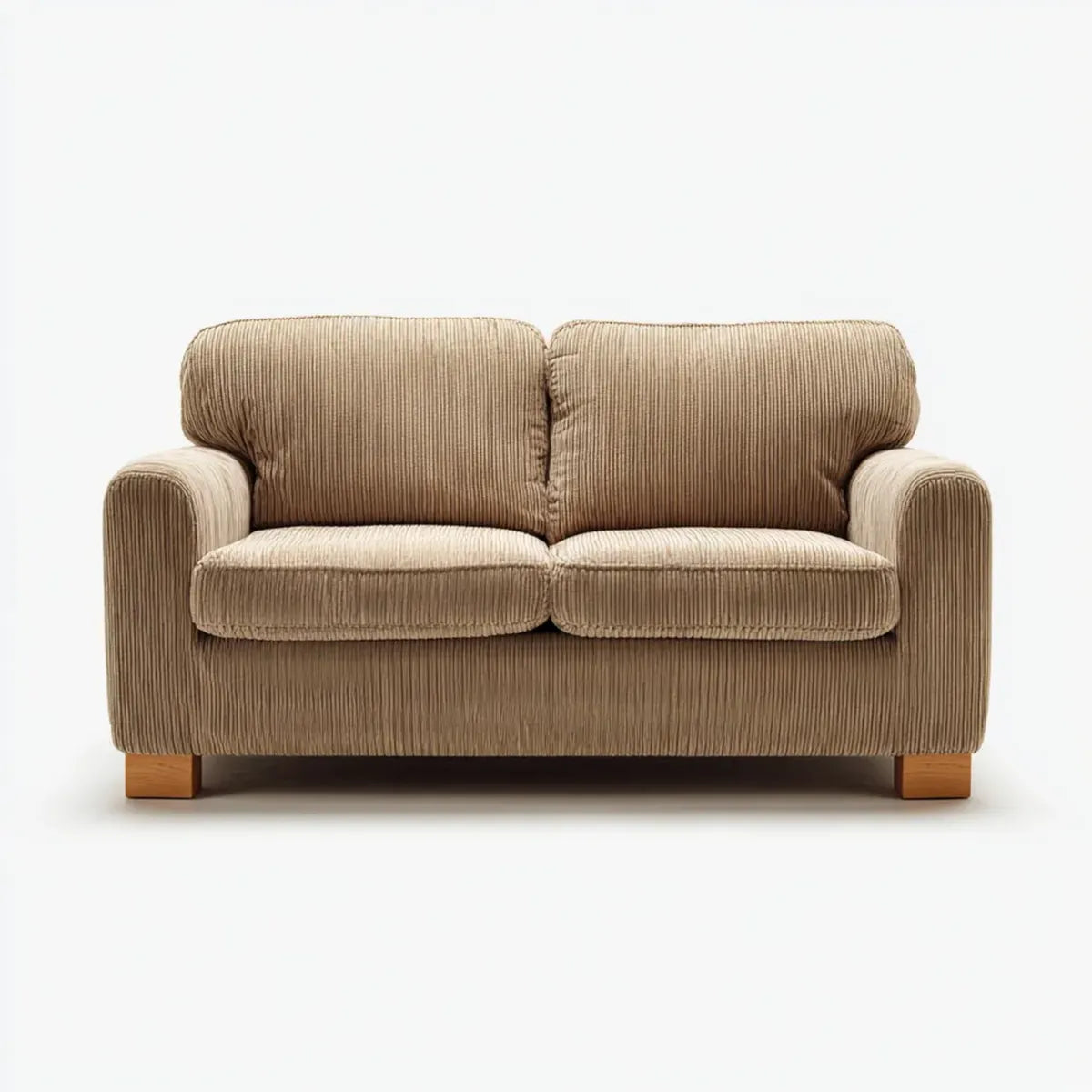 Sofa 2 beżowe, aksamitne fotele w kołnierzu aksamitnym 150 x 85 x 88 cm z prostokątną konstrukcją