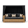 Sofa ogrodowa, Taras sofa z koronki czarny charakter 220 x 90 x 200 cm PE rattan prostokątna