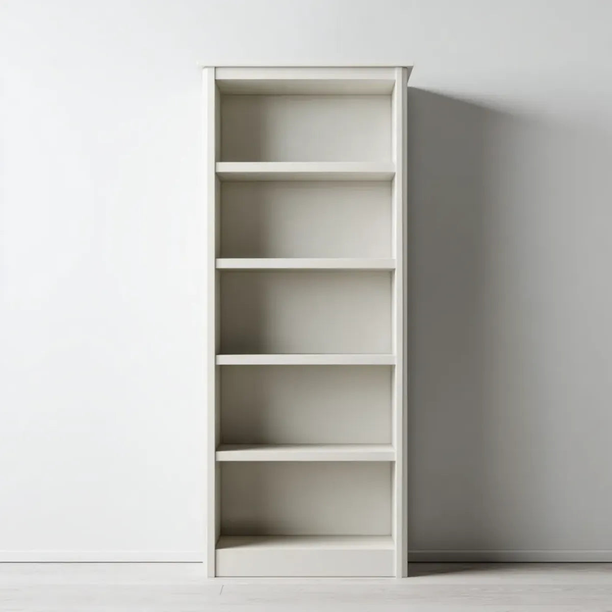 Regał, 5 białych półek 60 x 30 x 180 cm w prostokątnych panelach MDF