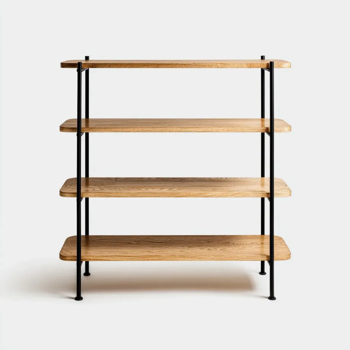 Regał, 4 poziomy półka magazynowa w dębie i stali 100 x 35 x 150 cm prostokątny