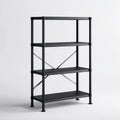 Regał, Półka magazynowa 4 poziomy czarny 90 x 40 x 180 cm prostokątna stal węglowa