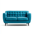Sofa 2 siedzenia turkusowe 160 x 85 x 88 cm w poliestrze z prostokątnym tyłem