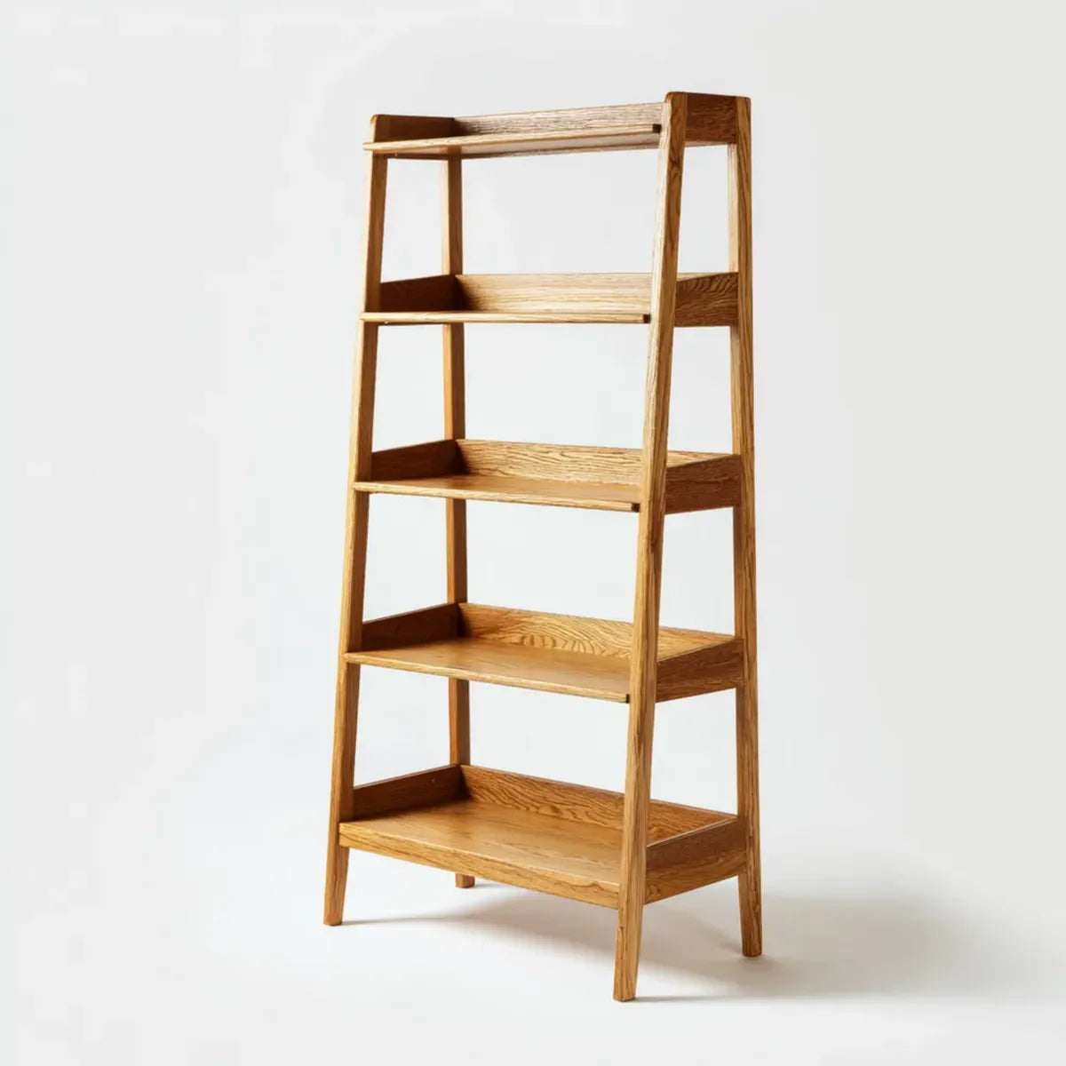 Regał, Półka biblioteczna 5 poziomów w dębie naturalnym 60 x 35 x 170 cm prostokątny