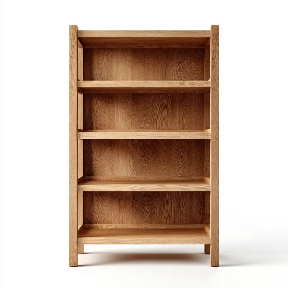 Regał, Biblioteka 4 półki naturalny dąb 80 x 30 x 180 cm w litym dębie prostokątnym