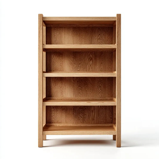 Regał, Biblioteka 4 półki naturalny dąb 80 x 30 x 180 cm w litym dębie prostokątnym